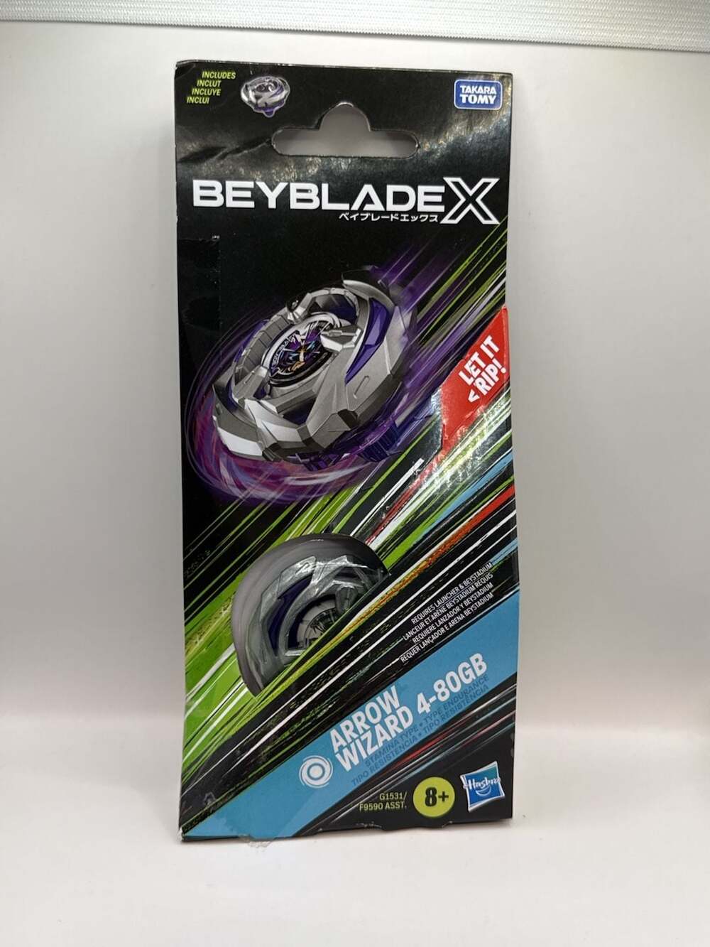 Hasbro Beyblade X Arrow Wizard 4-80GB Booster Pack Stamina Type Top - Picture 1 of 7
